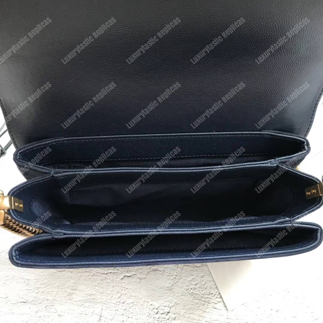 Ch*el classic flap bag navy blue
