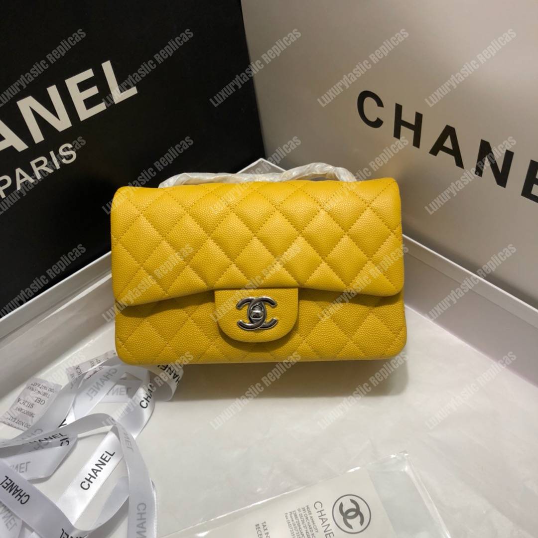Ch*el mini flap bag yellow