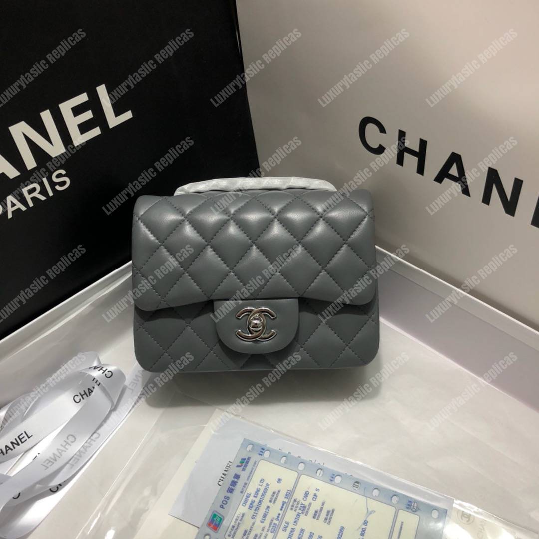 Ch*el mini flap bag dark grey