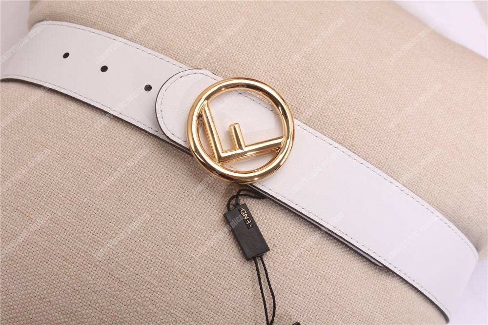 F**di white/caramel leather belt