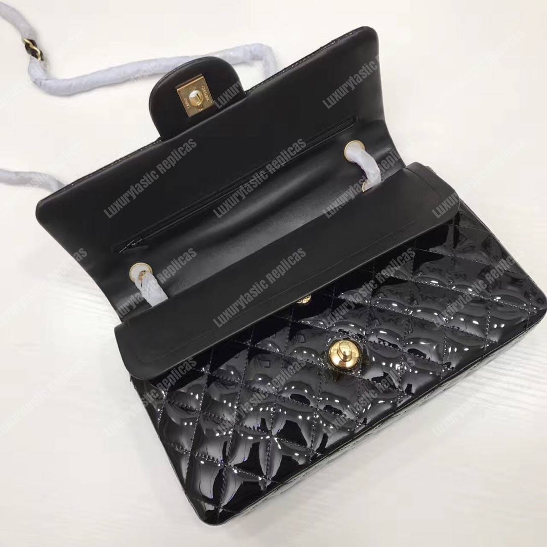 Ch*el classic medium flap bag black