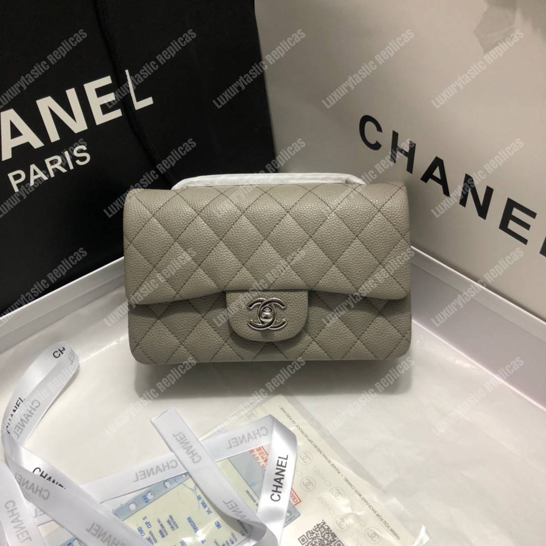 Ch*el mini flap bag grey