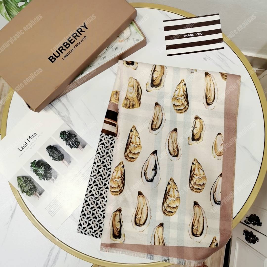 B**rry oyster, black monogram and mariner print silk scarf archive beige