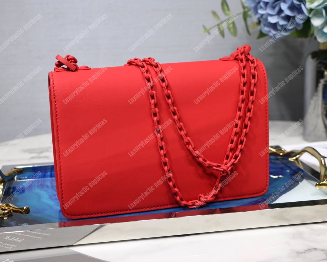 j’aD*or red ultra matte flap bag