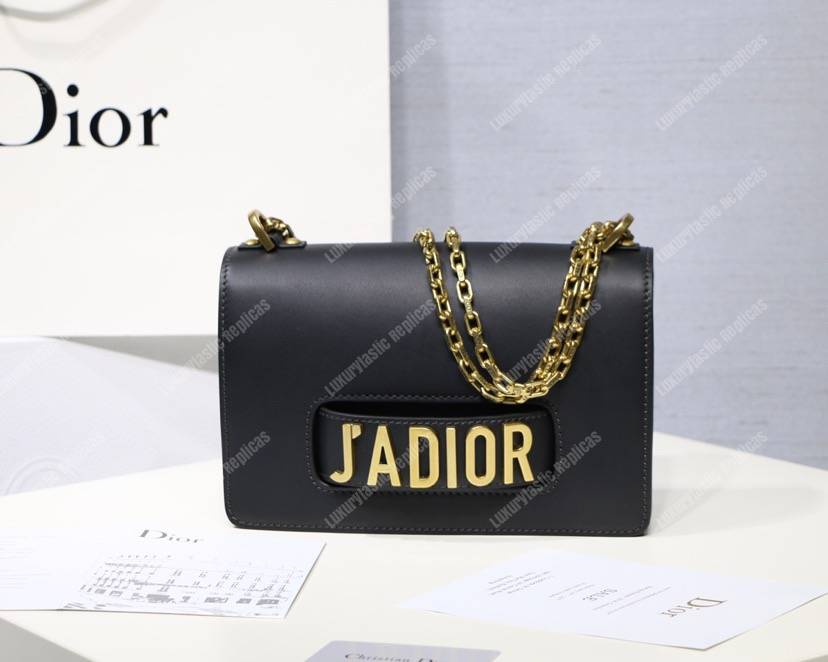 j’aD*or calfskin flap bag black