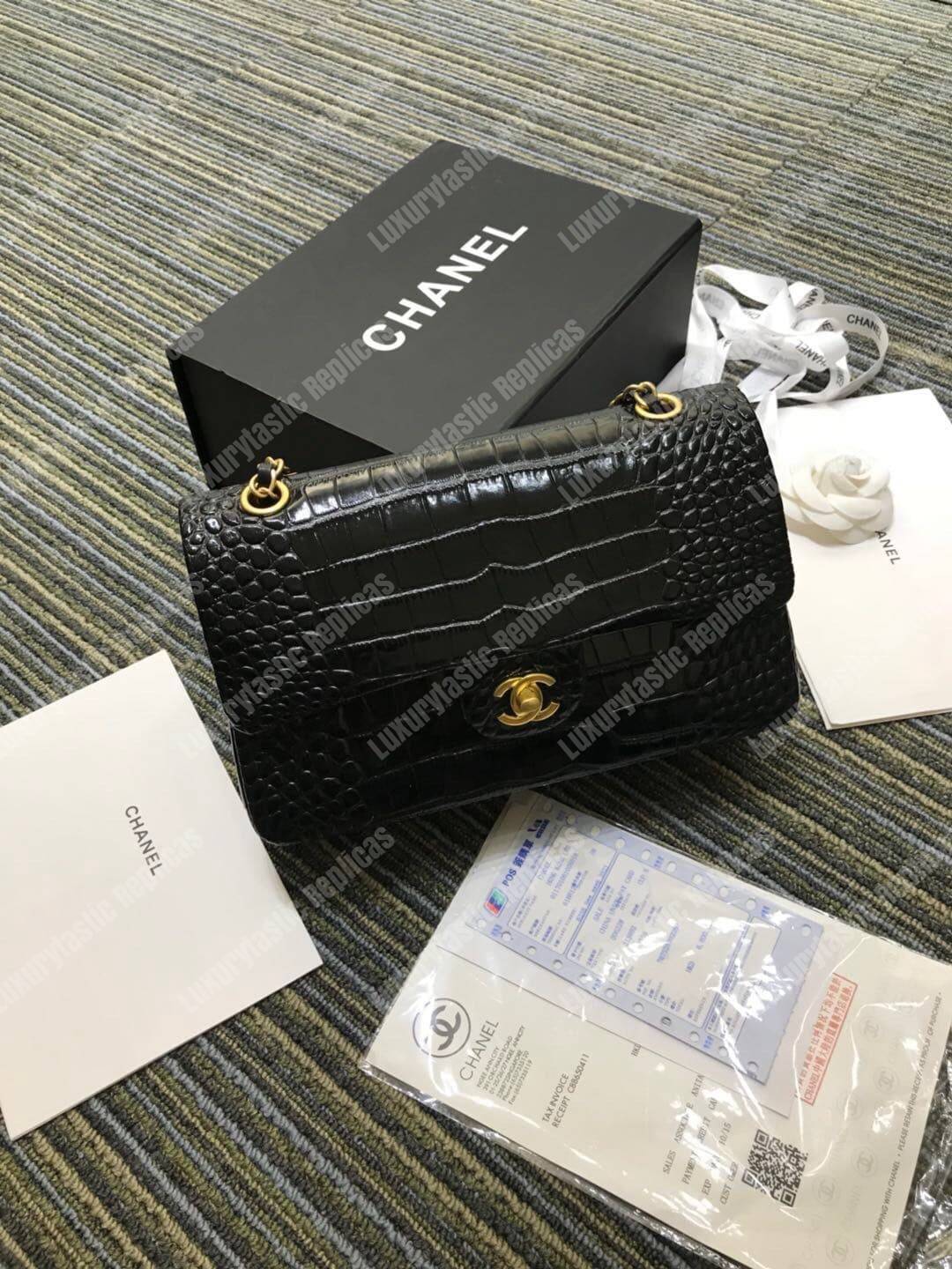 Ch*el classic medium handbag black