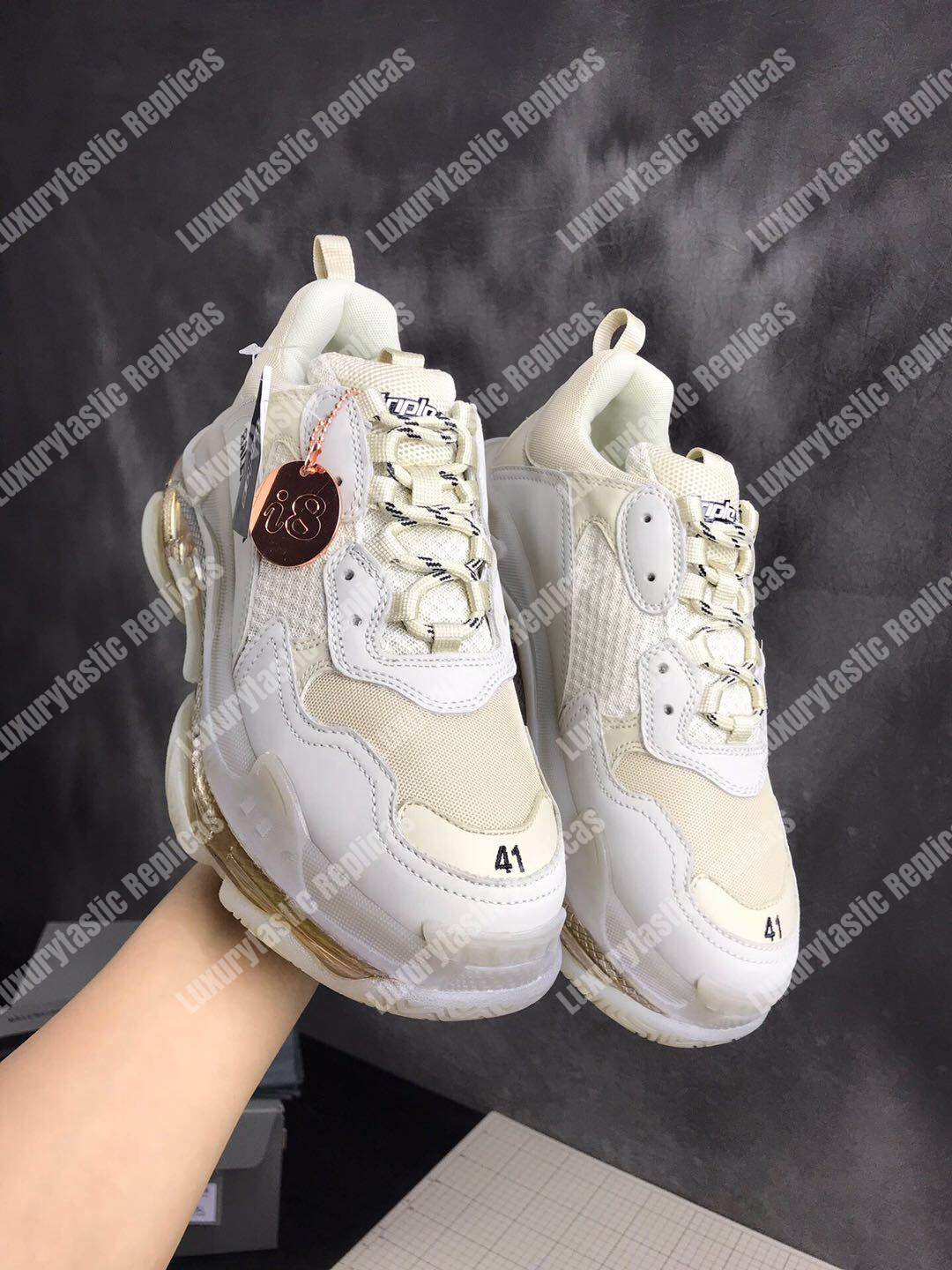 Ba*len*cia*ga triple s clear sole sneaker crystal