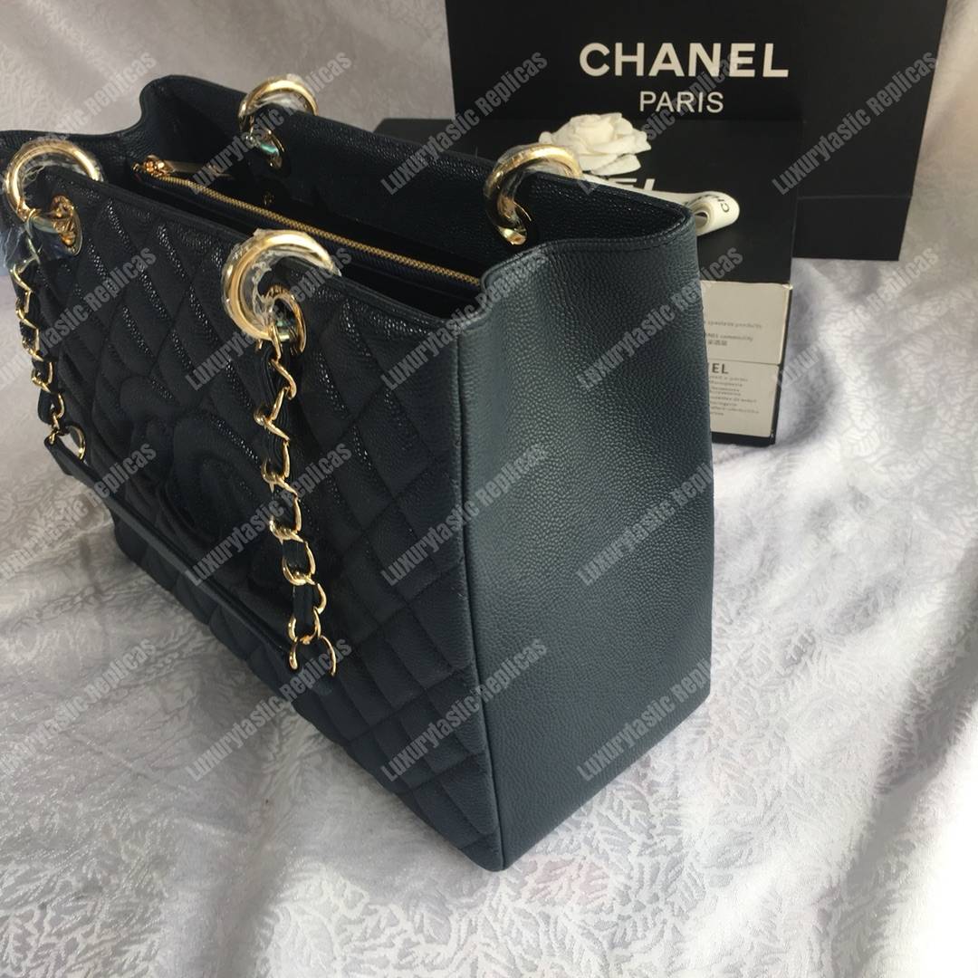 Ch*el large shopping tote dark green