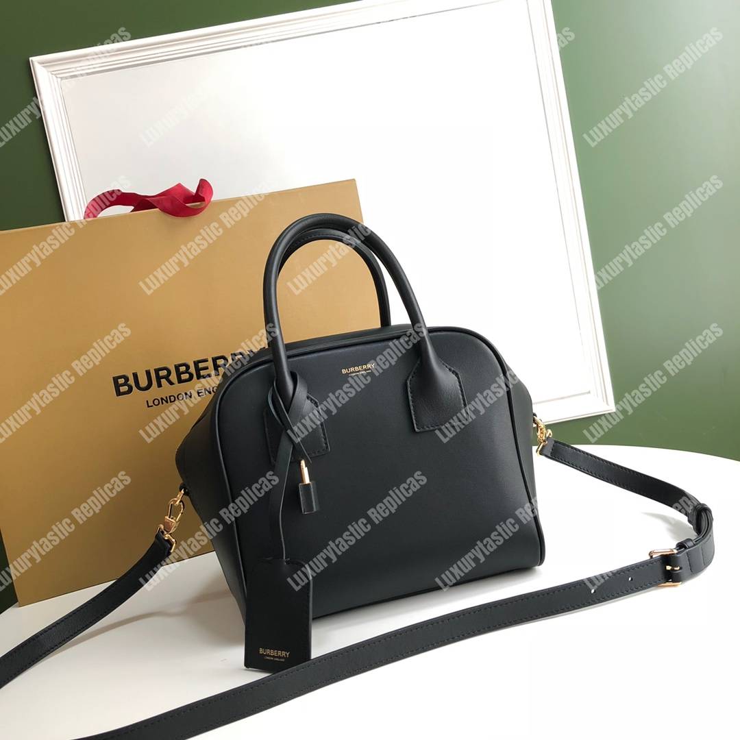 B**rry small leather cube bag black