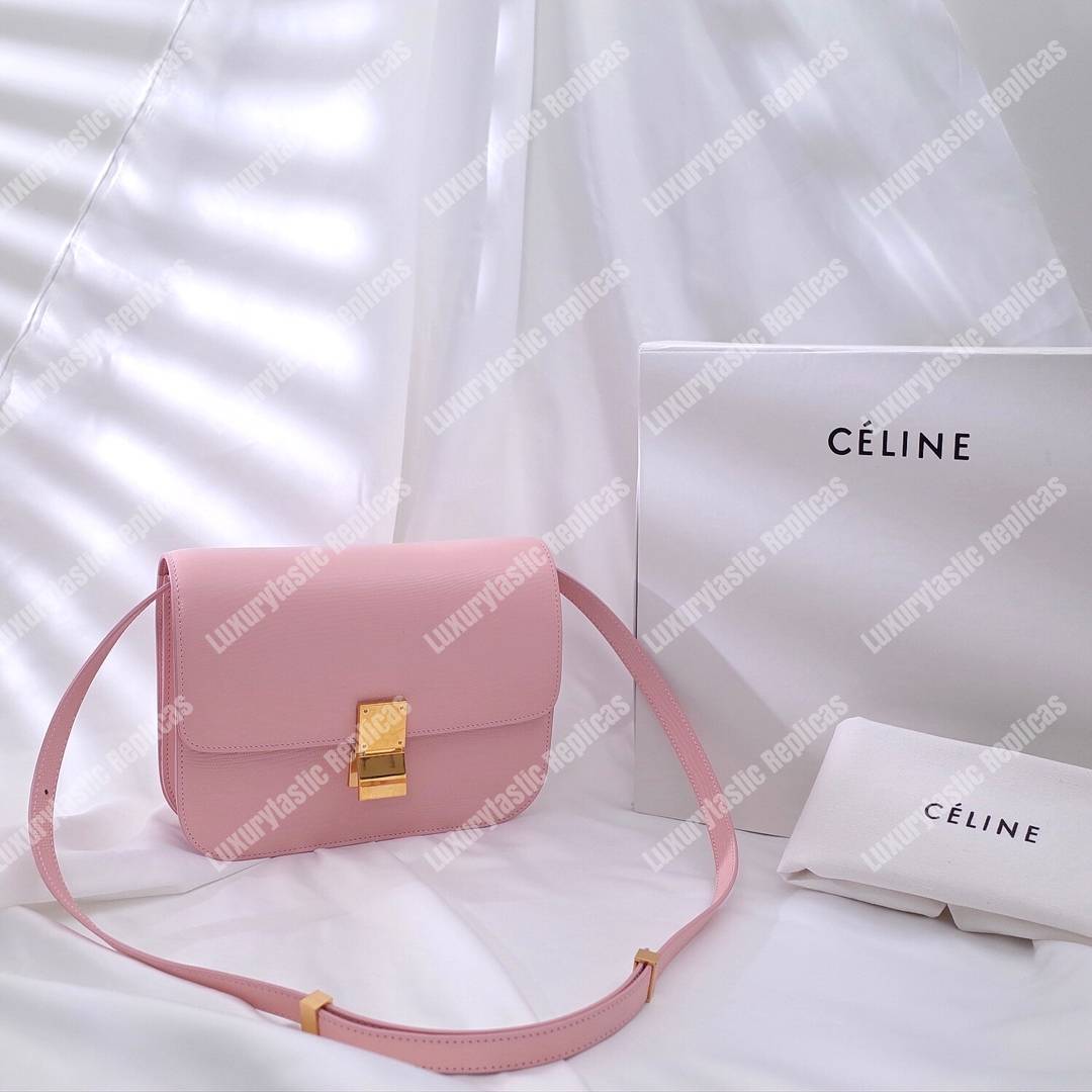 Ce**e medium classic bag in box calfskin antique rose