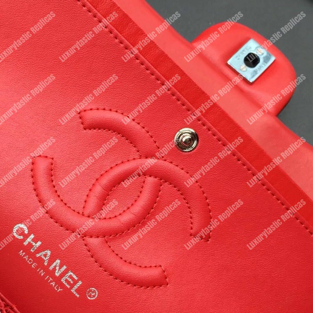 Ch*el classic medium handbag red