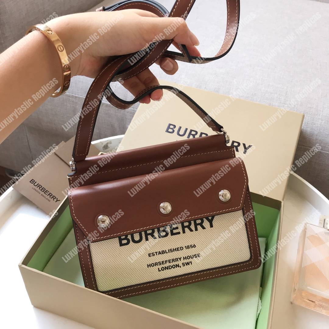 B**rry mini horseferry print title bag with pocket detail brown