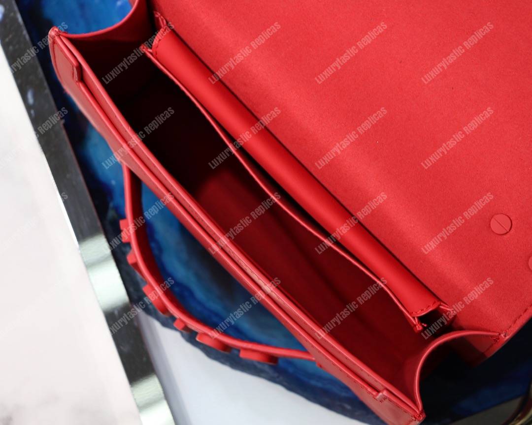 j’aD*or red ultra matte flap bag