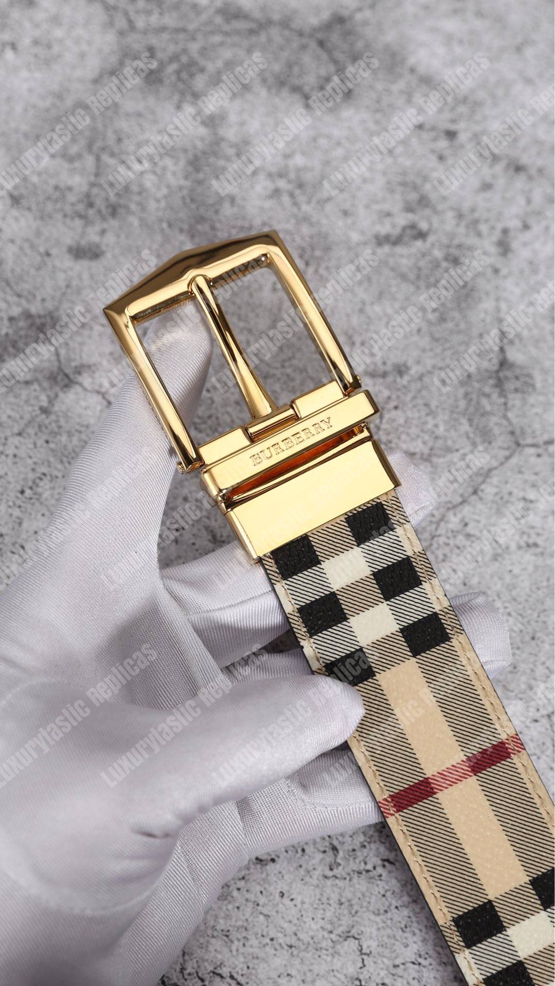 B**rry reversible vintage check leather belt
