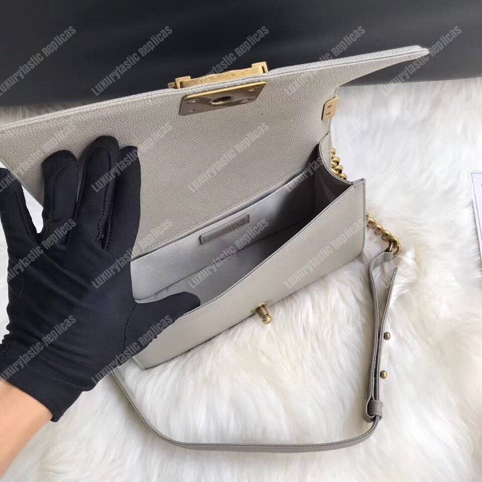 Ch*el boy medium handbag grey