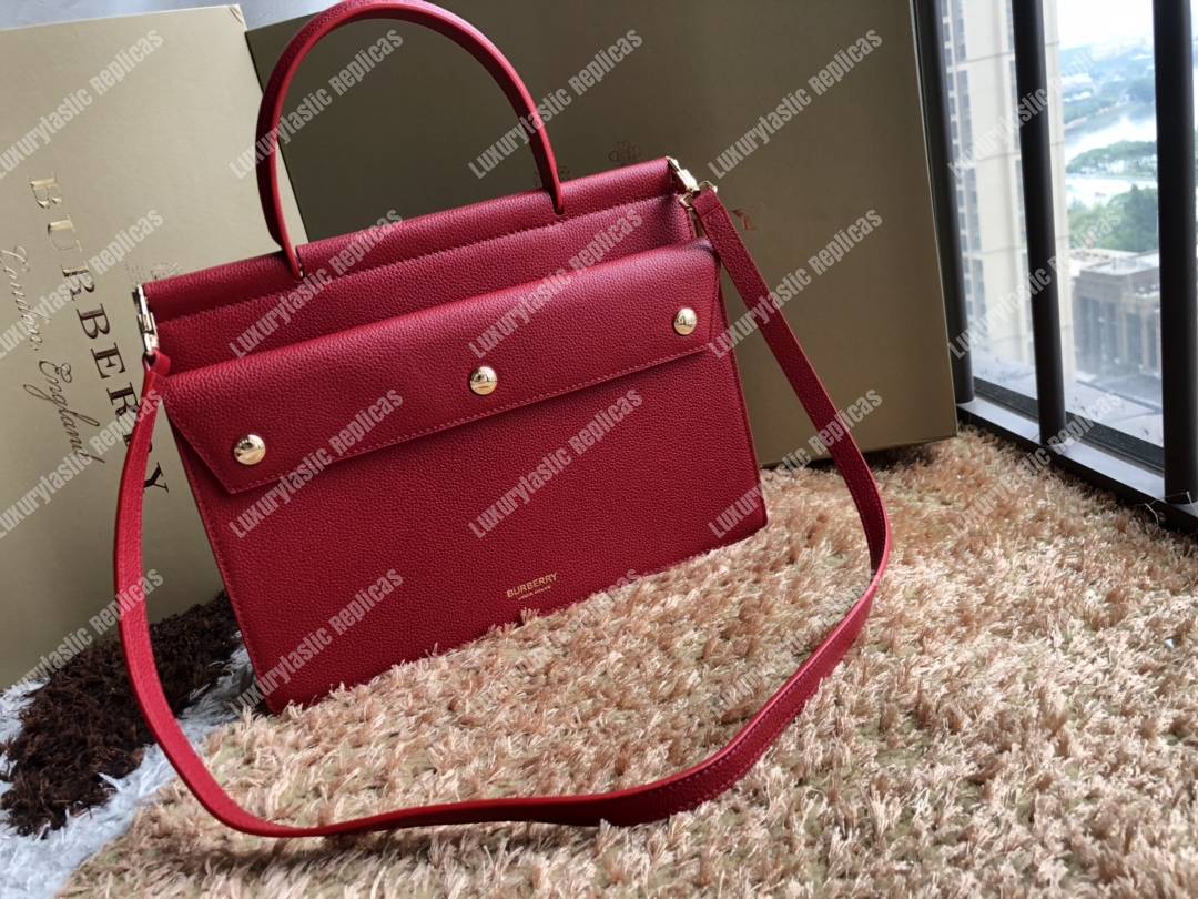 B**rry small leather title bag with pocket detail red