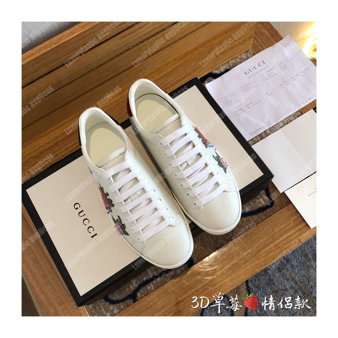 G*u*i rhyton sneaker with G*u*i strawberry