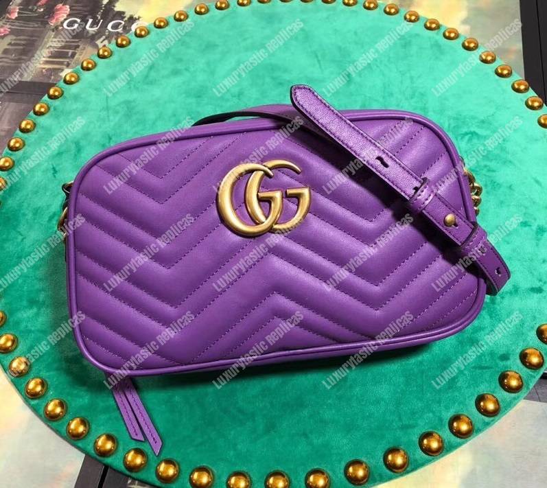 G*u*i gg marmont small matelassé shoulder bag purple
