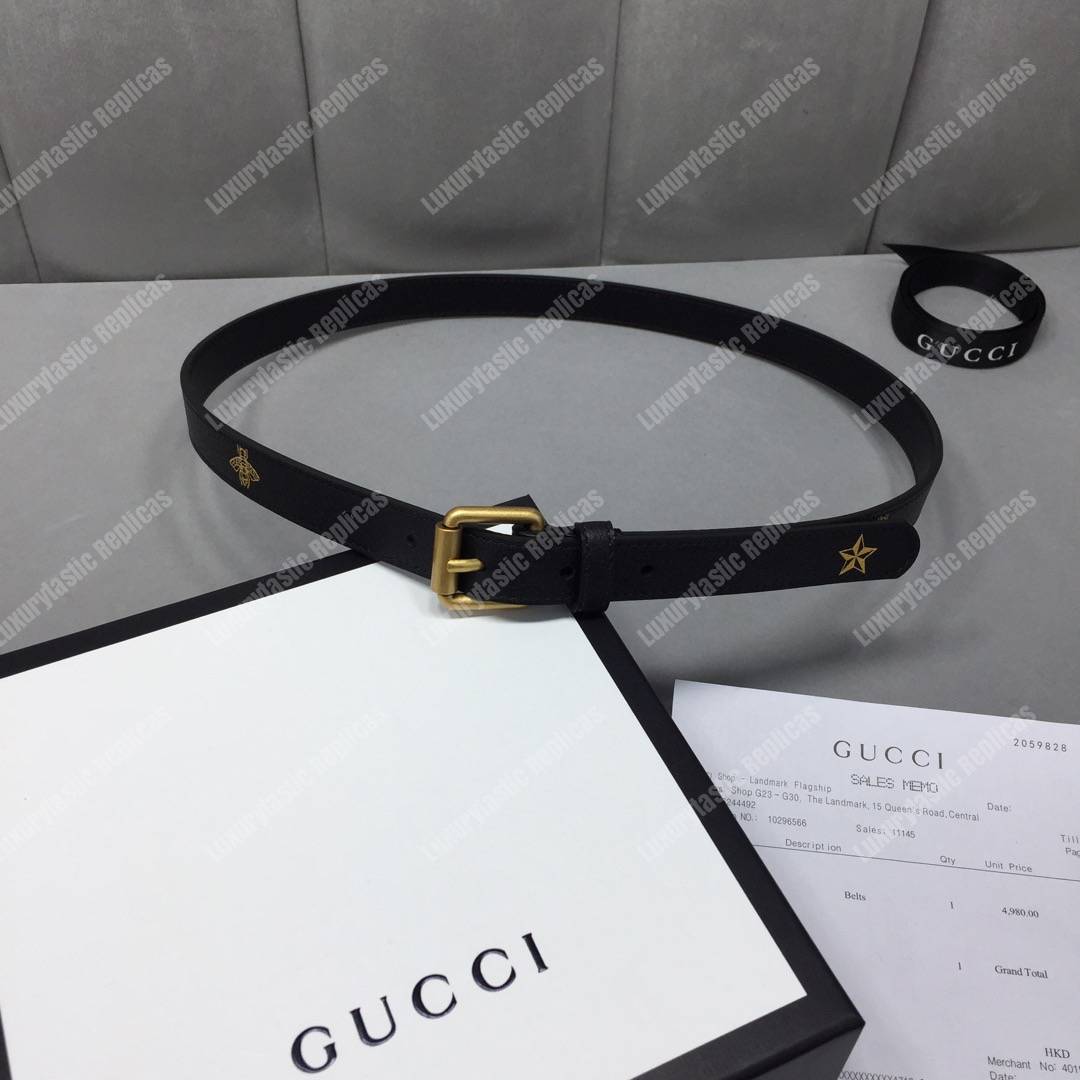 G*u*i belt with bees and stars print