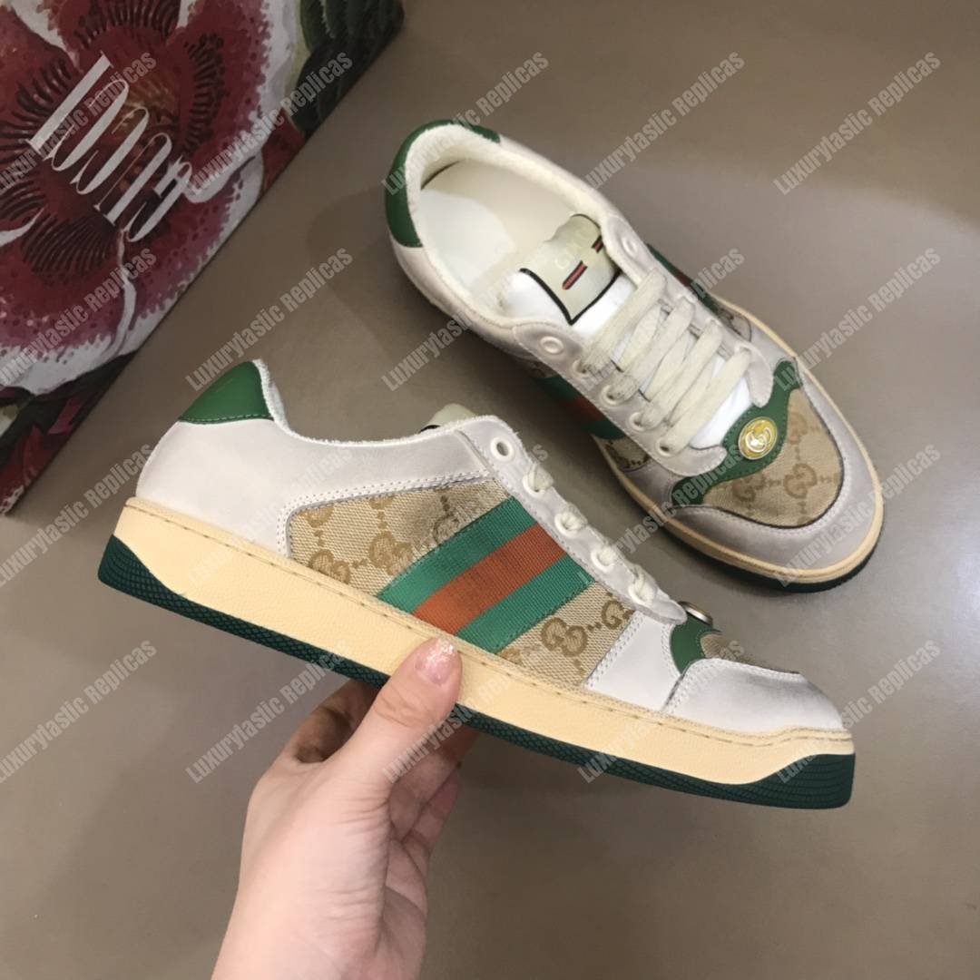 G*u*i screener leather sneaker butter