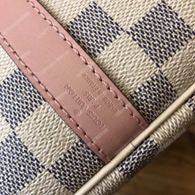 LV Speedy Bandouliere 30 Damier Azur Canvas Rose Ballerine Pink