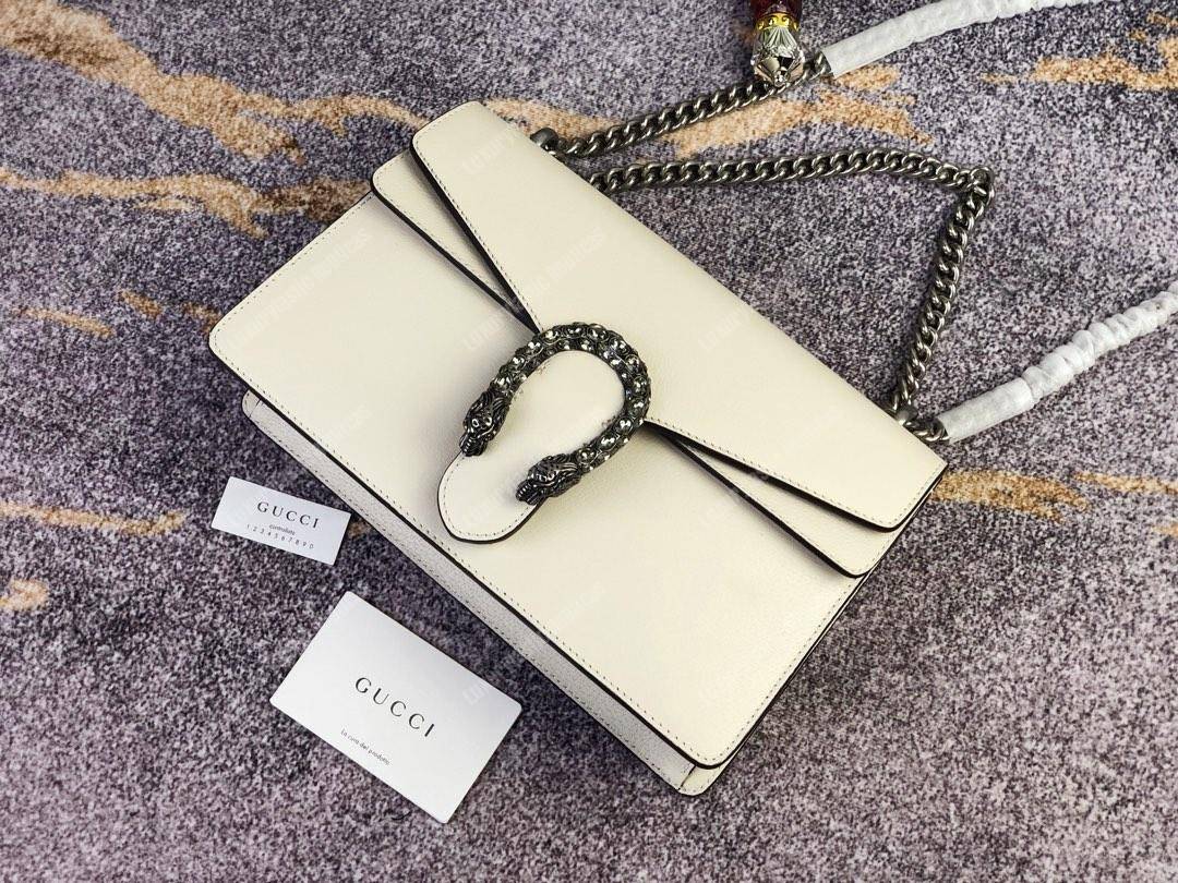 G*u*i dionysus small shoulder bag white leather