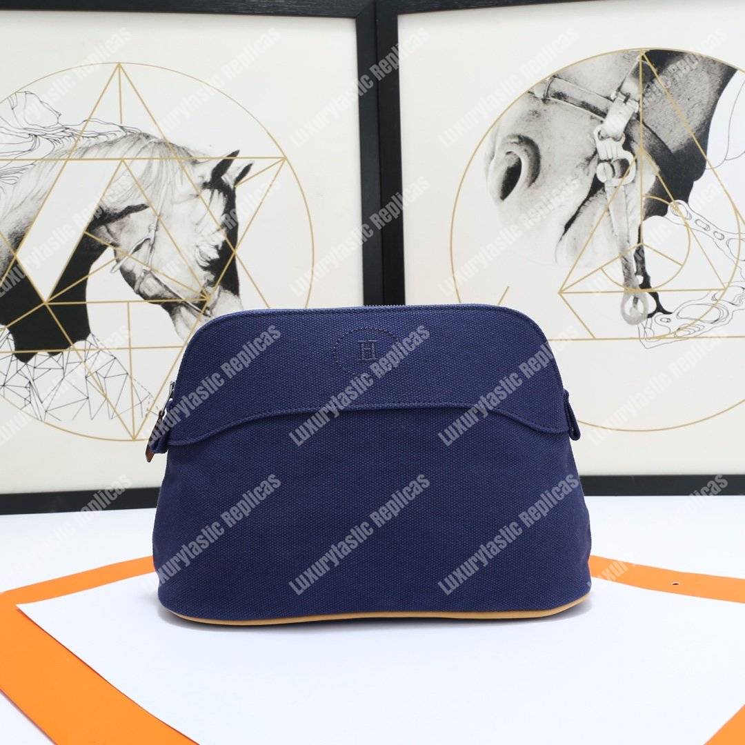H**mes bolide travel case medium model navy blue