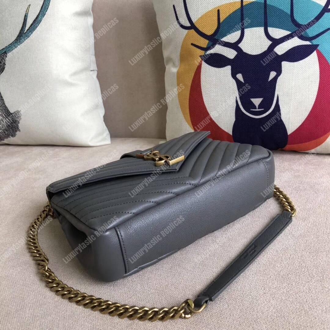 Saint Laurent Medium College Bag In Dark Anthracite