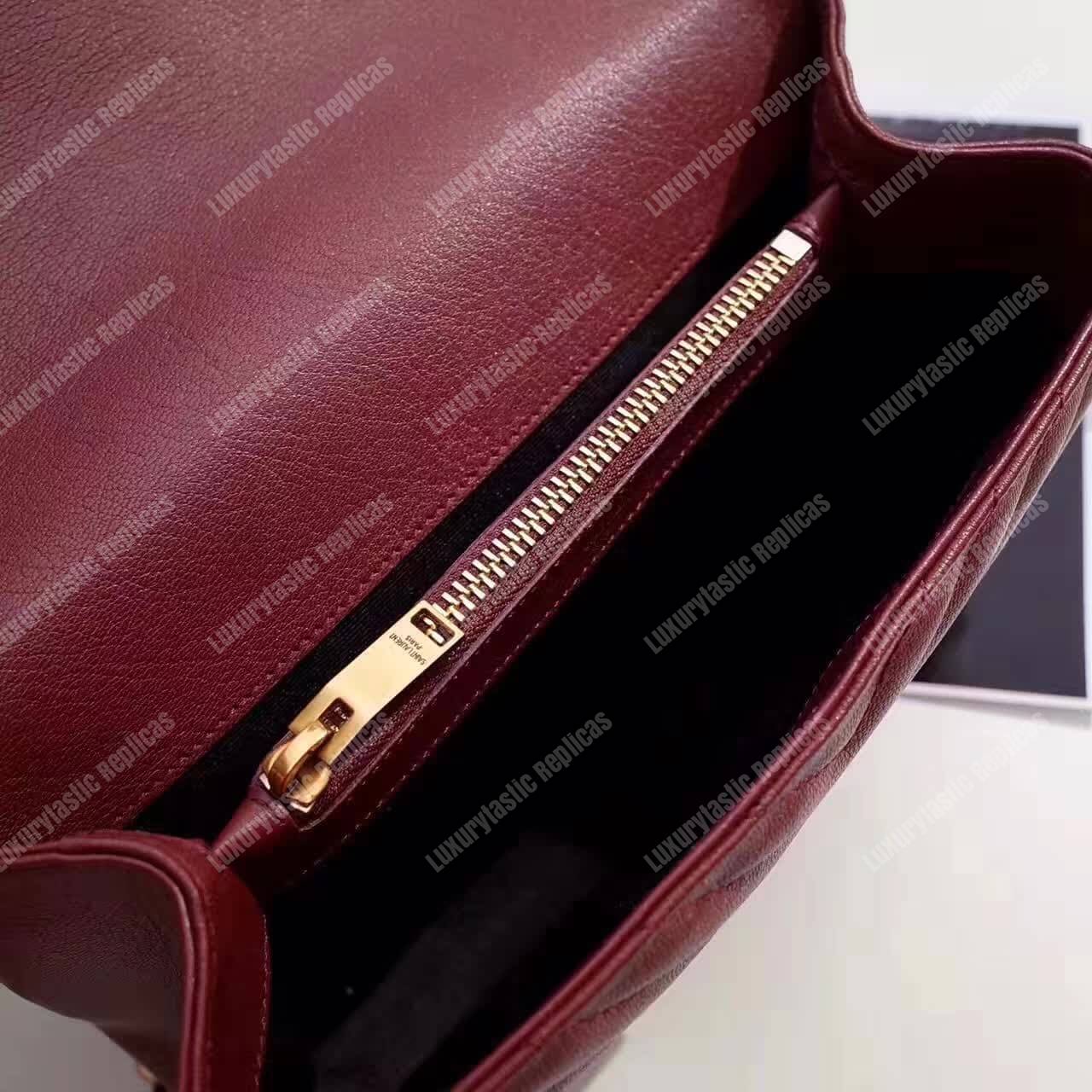Saint Laurent Classic Medium College Monogram Dark Red Gold-Toned