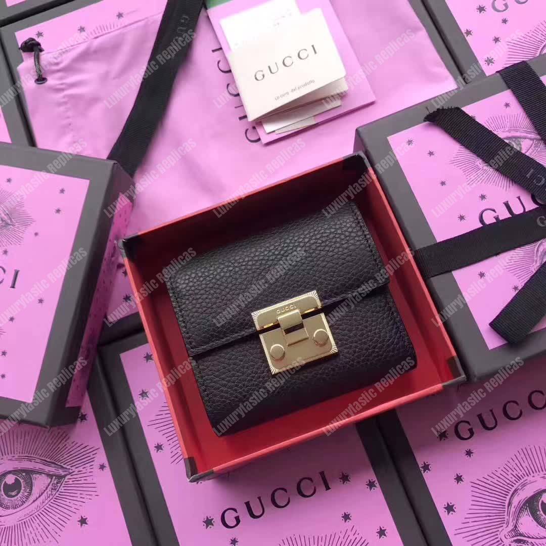 G*u*i padlock wallet black