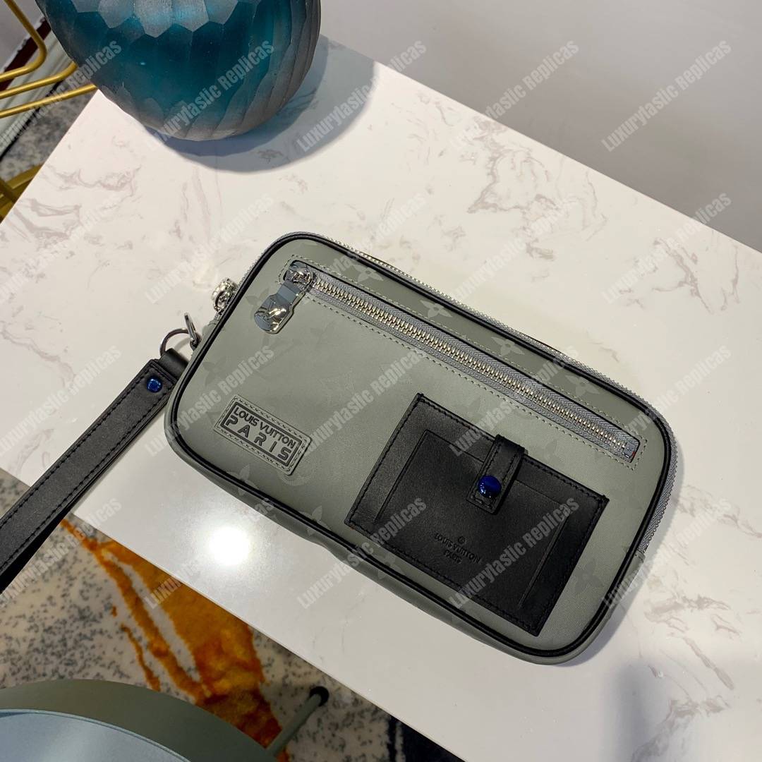 LV Alpha Clutch Spring Summer 2019 Sliver Monogram Satellite