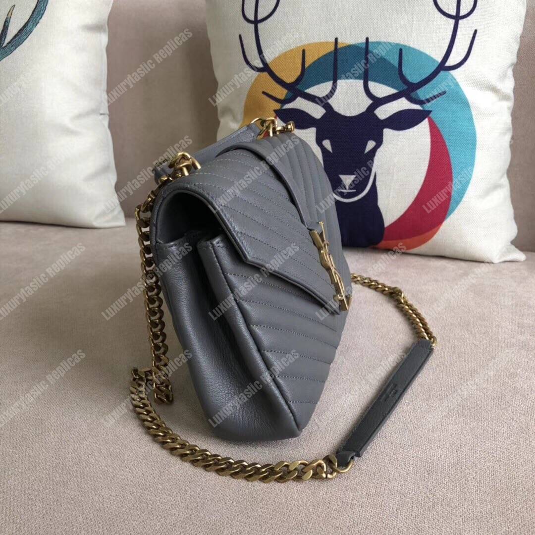 Saint Laurent Medium College Bag In Dark Anthracite