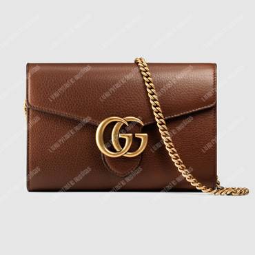 G*u*i gg marmont leather mini chain bag brown