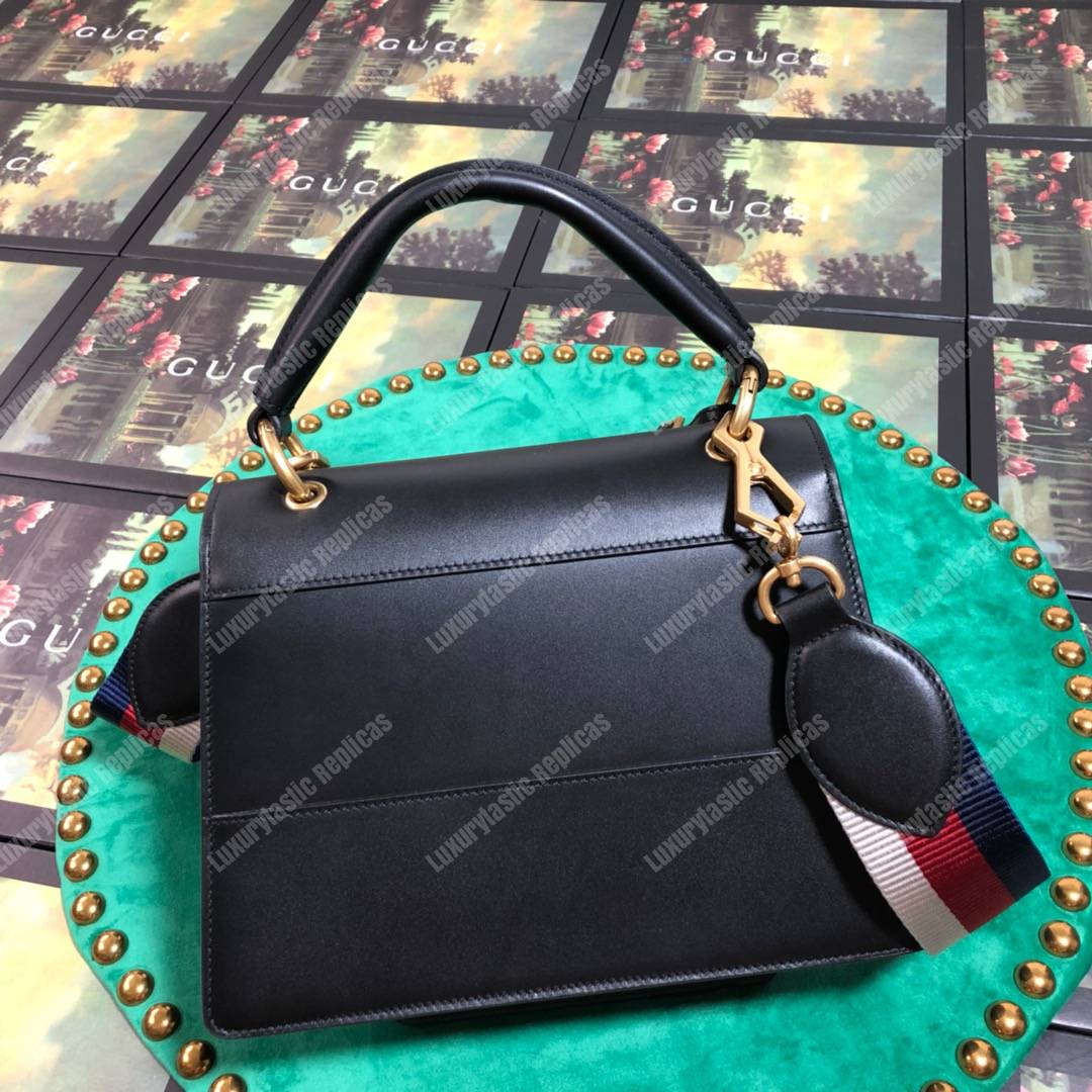G*u*i queen margaret leather top handle bag black
