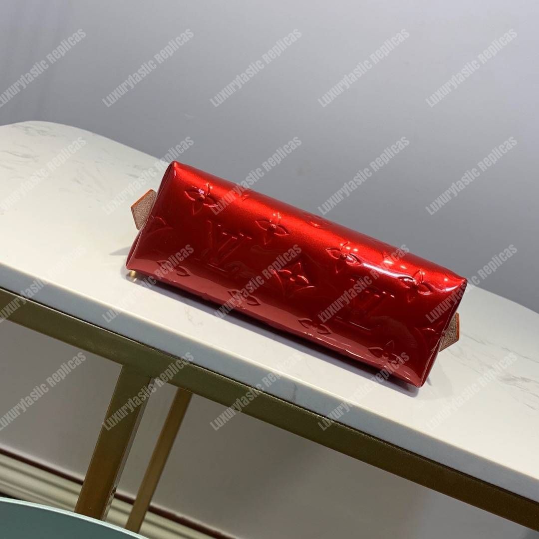 LV Cosmetic Pouch Monogram Vernis Leather Cherry