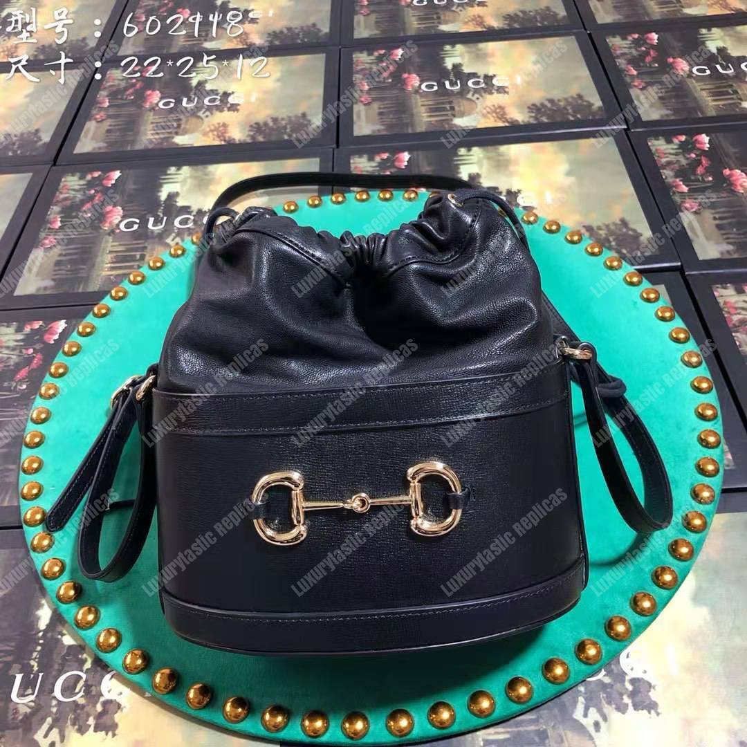 G*u*i 1955 horsebit bucket bag black