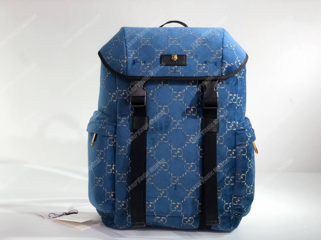 G*u*i medium gg velvet backpack blue