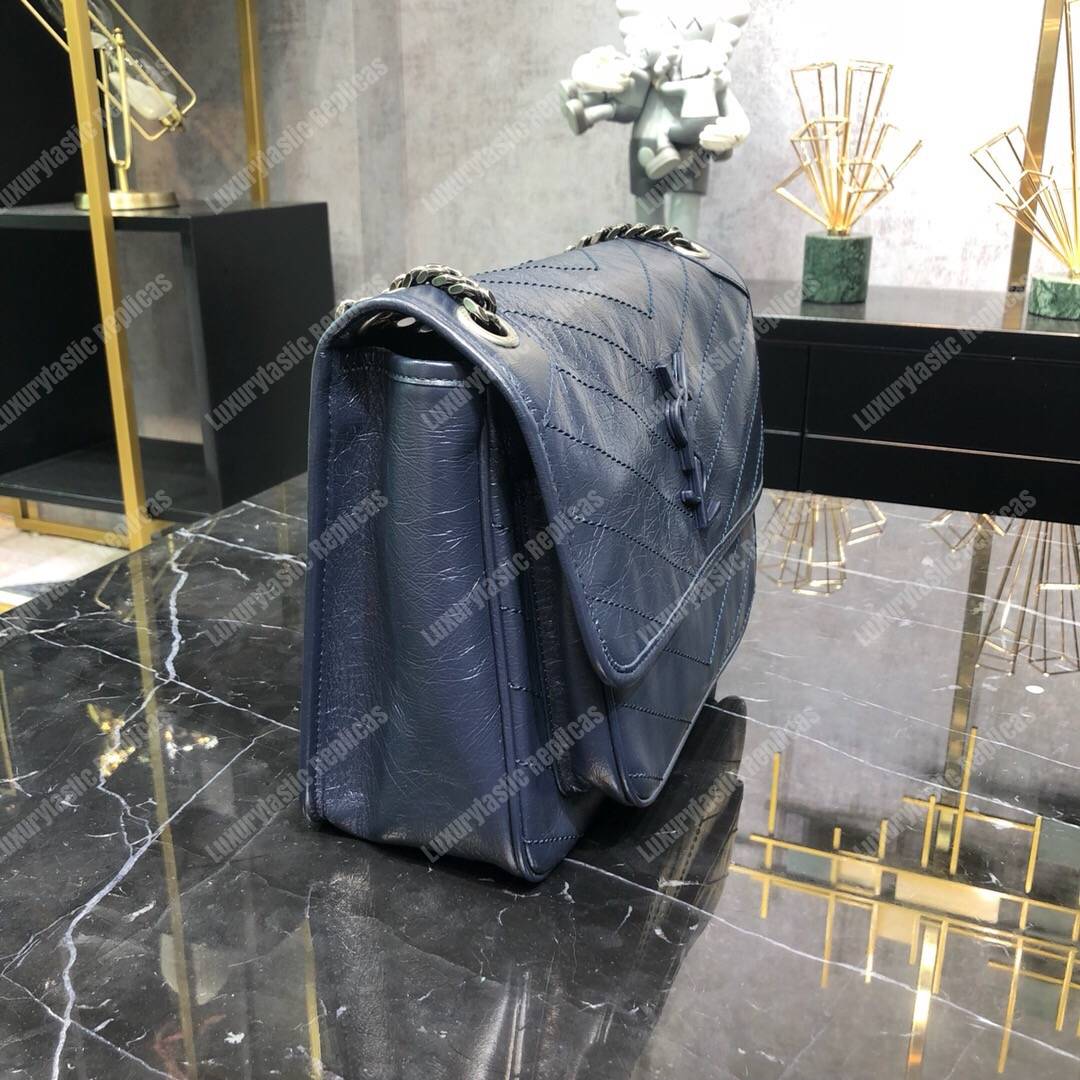 Saint Laurent Niki Medium In Vintage Leather Navy