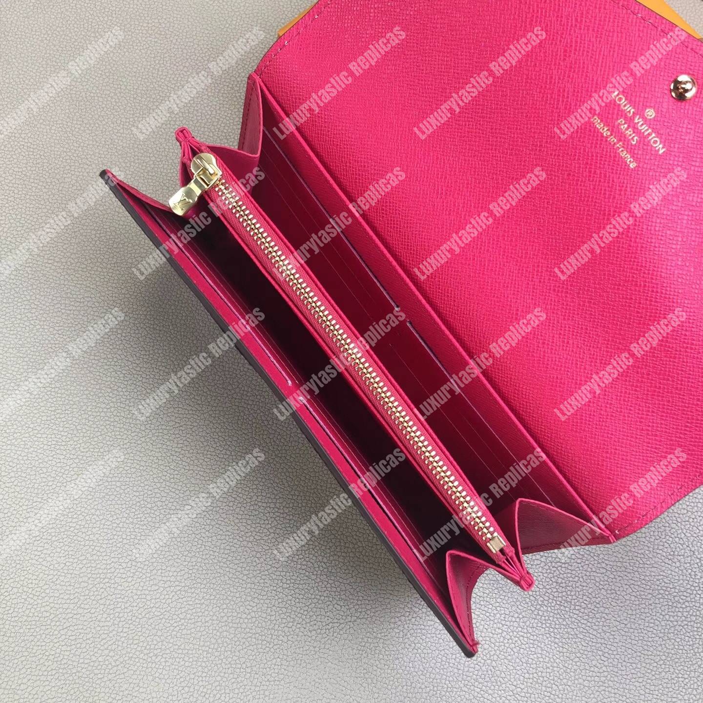 LV Sarah Wallet My LV World Tour Monogram Fuchsia