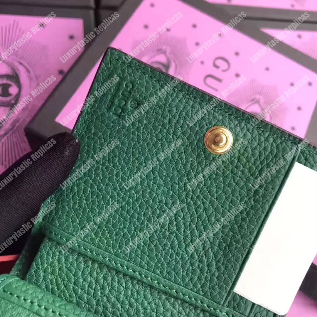 G*u*i padlock wallet emerald green