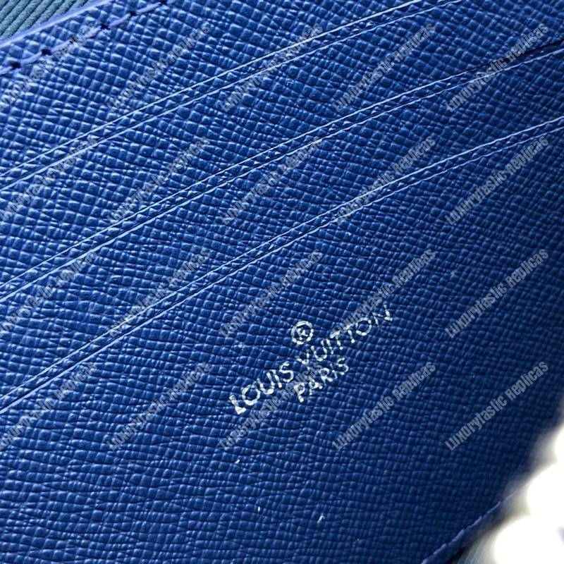 LV Discover Pochette K45 Taiga Monogram Navy Blue
