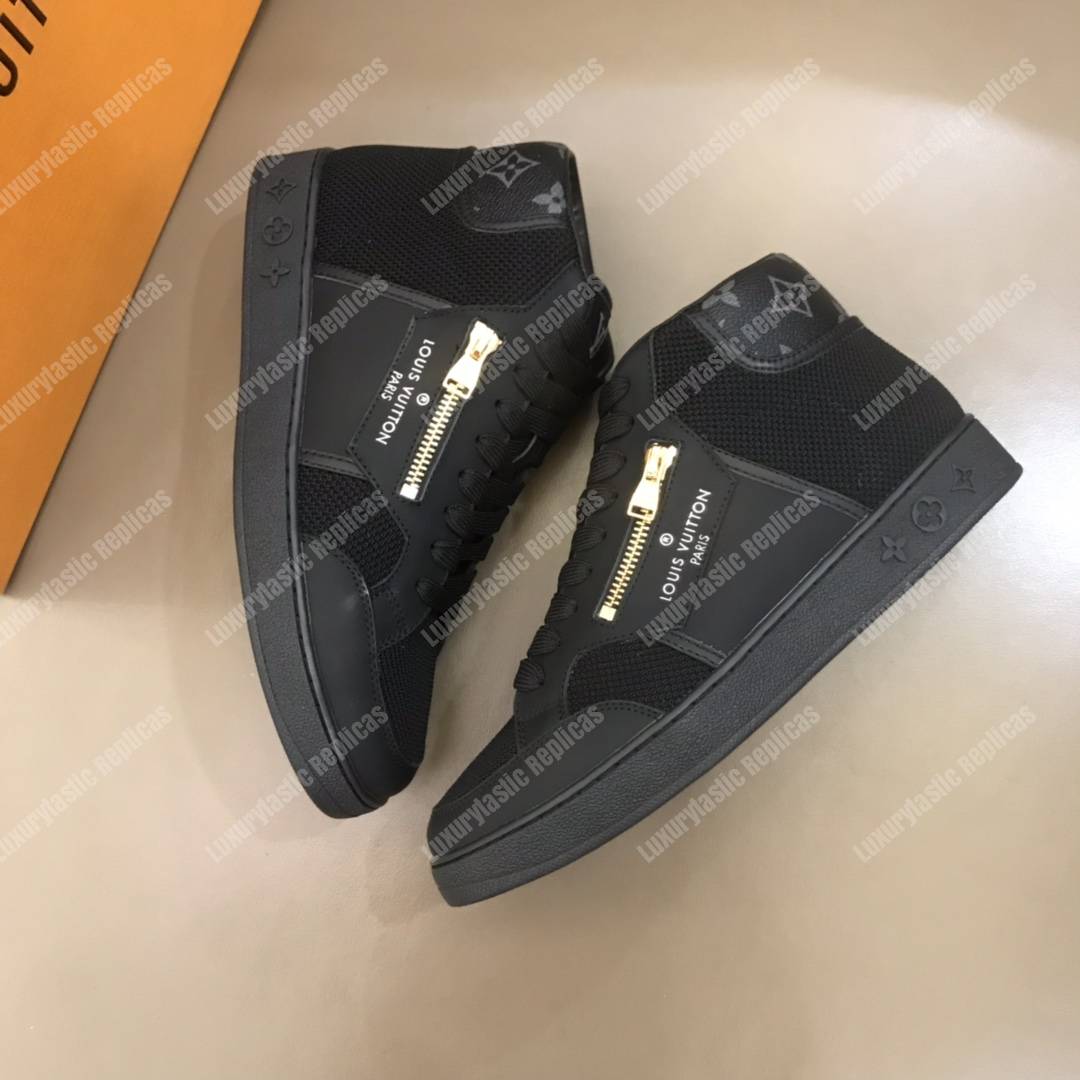 LV Rivoli Zip On The Side Sneaker Boot Black