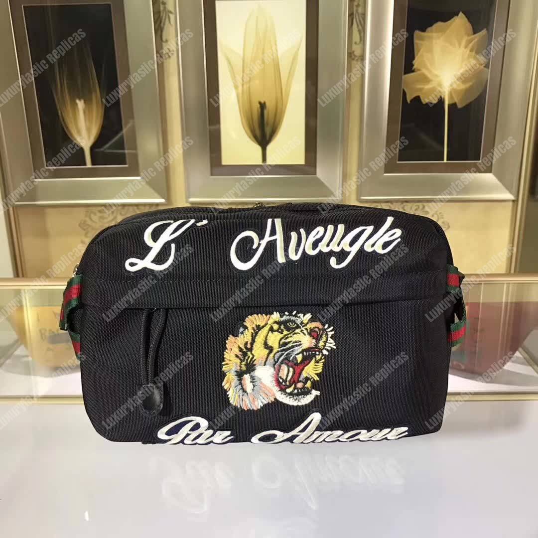G*u*i embroidered tech pack belt bag tiger