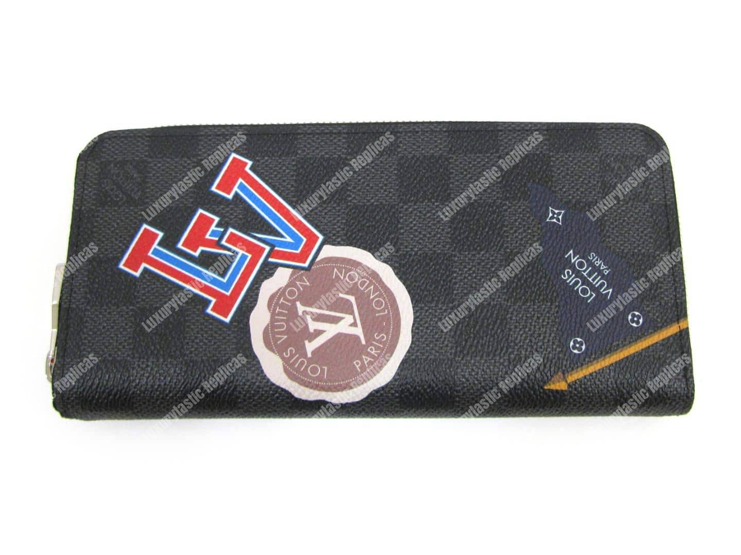 LV League Zippy Long Wallet Vertical Damier Graphite 2017