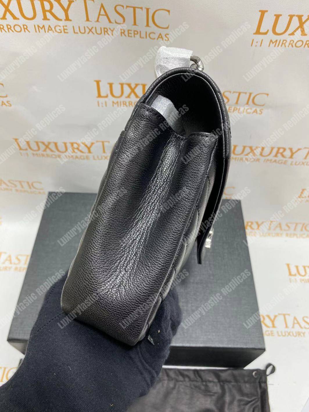 Saint Laurent Classic Medium College Monogram Black Silver-Toned