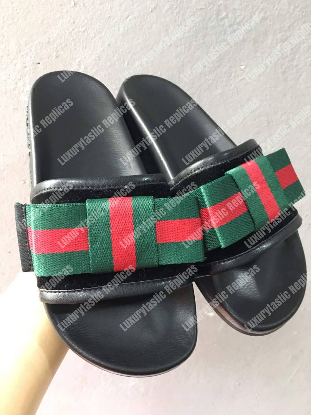 G*u*i pursuit bow slide sandals