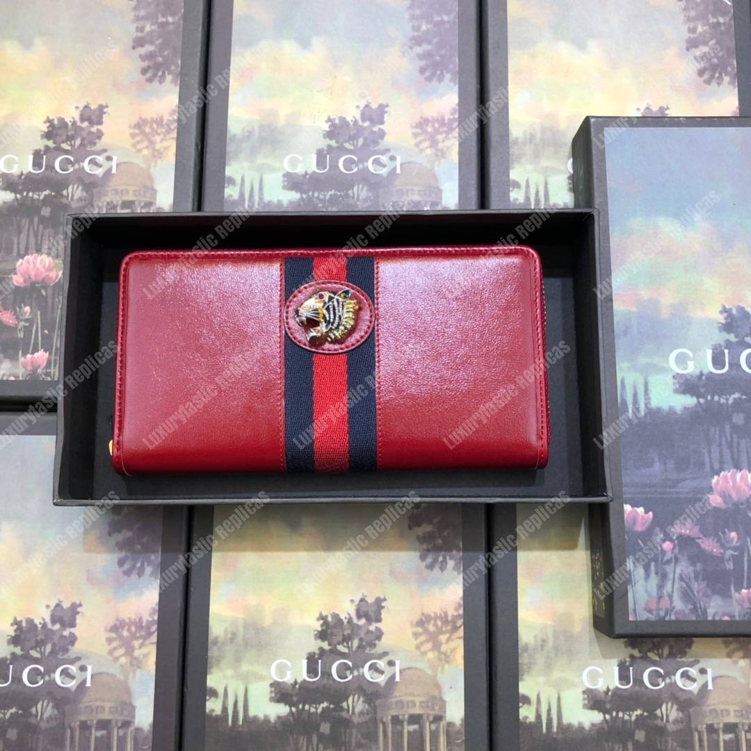 G*u*i rajah zip around wallet leather red