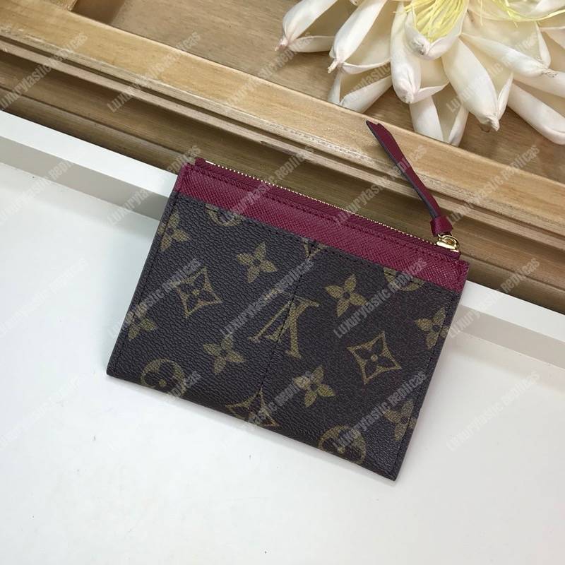 LV Zipped Card Holder Monogram Raisin Purple