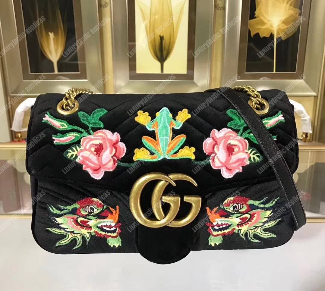 G*u*i gg marmont medium velvet bag dragon