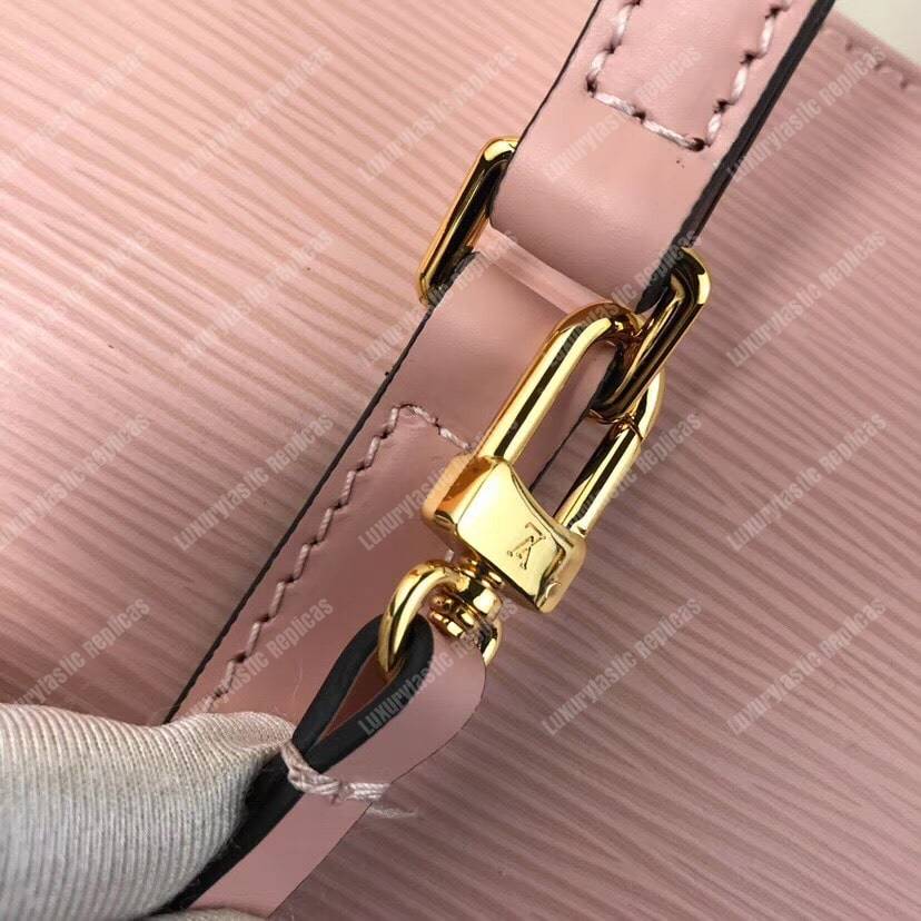 LV Soufflot Bag Black Epi Leather Pink